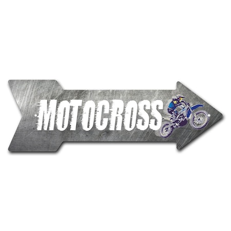 Signmission Motocross Arrow Sign Funny Home Decor 30in Wide P-ARROW10-999727